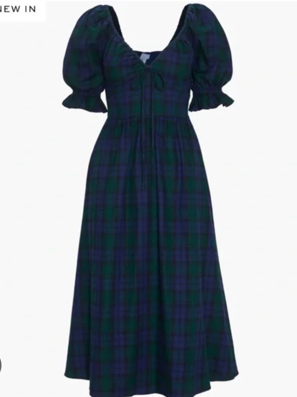 Hill House The Ophelia New with tags Midi Dress in Navy Green